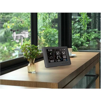 Sencor - Professionaalne ilmajaam värviline LCD ekraaniga ja äratuskell 5V/1xCR2032 + 3xAA Wi-Fi