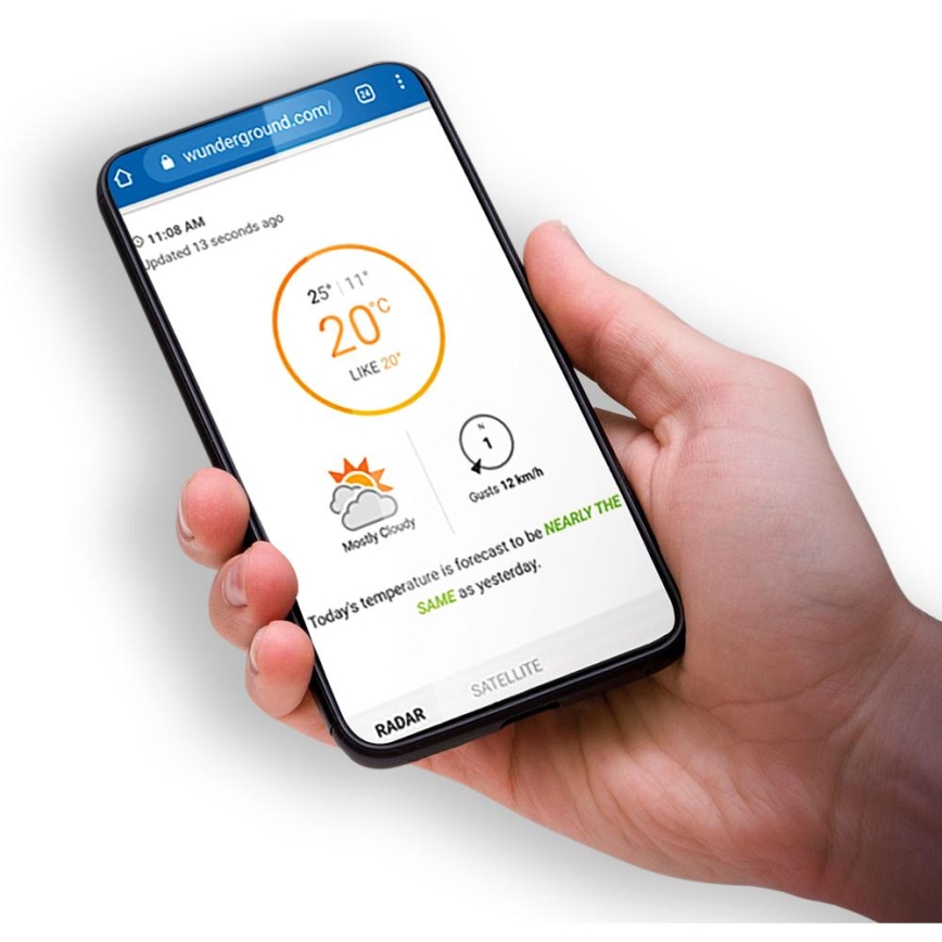 Sencor - Professionaalne ilmajaam värviline LCD ekraaniga ja äratuskell 5V/1xCR2032 + 3xAA Wi-Fi