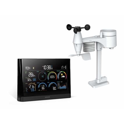 Sencor - Professionaalne ilmajaam värviline LCD ekraaniga ja äratuskell 5V/3xAAA + 3xAA
