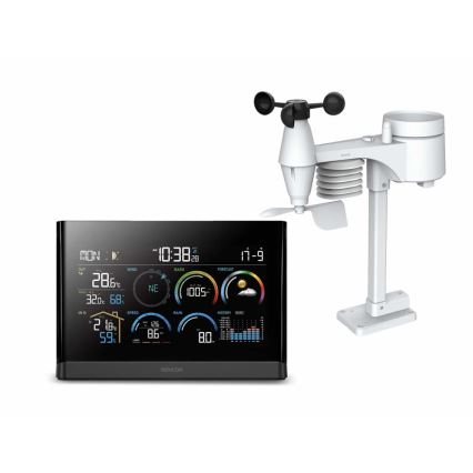 Sencor - Professionaalne ilmajaam värviline LCD ekraaniga ja äratuskell 5V/3xAAA + 3xAA