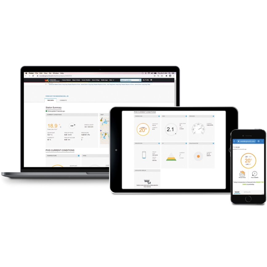 Sencor - Professionaalne ilmajaam värviline LCD ekraaniga 1xCR2032 + 3xAA Wi-Fi