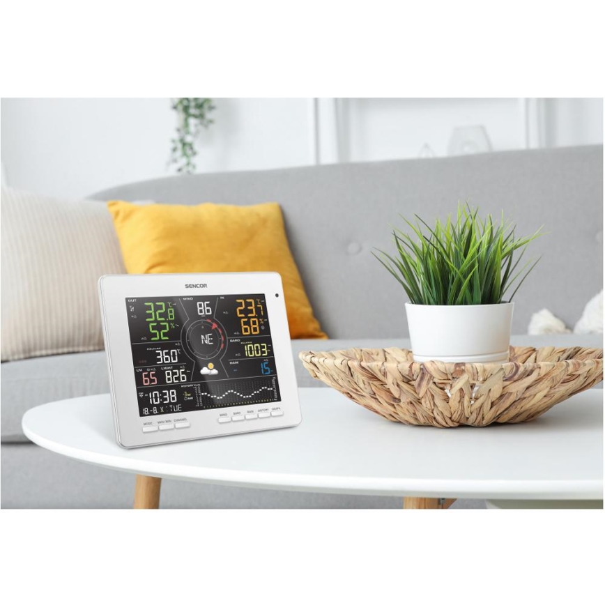 Sencor - Professionaalne ilmajaam värviline LCD ekraaniga 1xCR2032 Wi-Fi Tuya