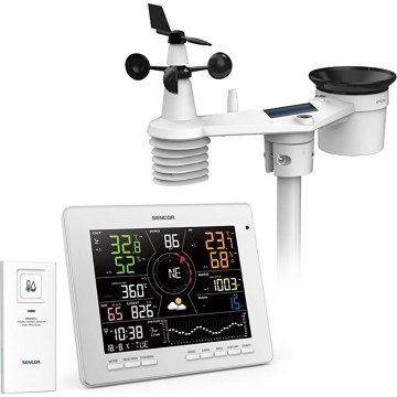Sencor - Professionaalne ilmajaam värviline LCD ekraaniga 5V 1xCR2032 + 3xAA + 2xAA Wi-Fi Tuya