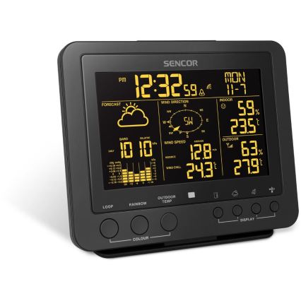 Sencor - Professionaalne ilmajaam värviline LCD ekraaniga 5V/1xCR2032 + 3xAA