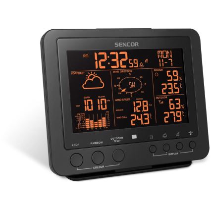 Sencor - Professionaalne ilmajaam värviline LCD ekraaniga 5V/1xCR2032 + 3xAA