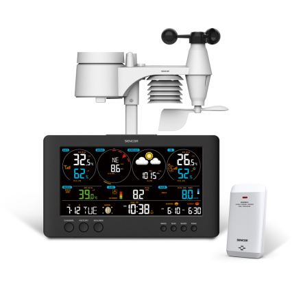 Sencor - Professionaalne ilmajaam värviline LCD ekraaniga 5V/1xCR2032 + 3xAA Wi-Fi