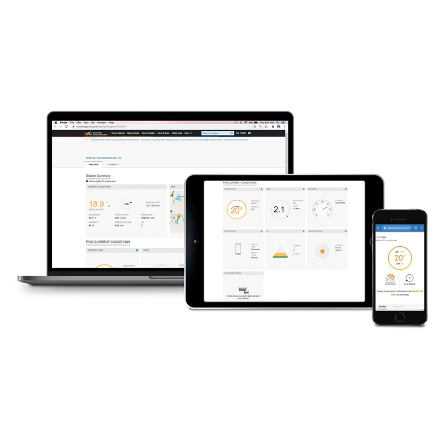 Sencor - Professionaalne ilmajaam värviline LCD ekraaniga 5V/1xCR2032 + 3xAA Wi-Fi