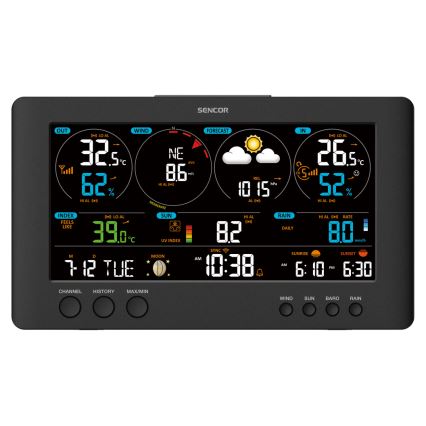 Sencor - Professionaalne ilmajaam värviline LCD ekraaniga 5V/1xCR2032 + 3xAA Wi-Fi