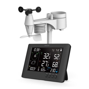 Sencor - Professionaalne ilmajaam värviline LCD ekraaniga ja äratuskell 5V/1xCR2032 + 3xAA Wi-Fi