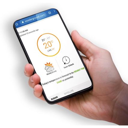Sencor - Professionaalne ilmajaam värvilise LCD-ekraaniga 5V 1xCR2032 + 3xAA + 2xAA Wi-Fi Tuya