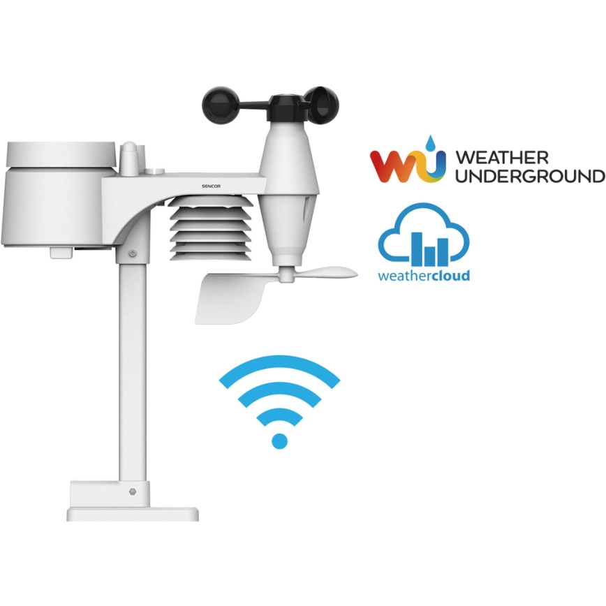 Sencor - Professionaalne ilmajaam värvilise LCD-ekraaniga 5V/1xCR2032 + 3xAA Wi-Fi