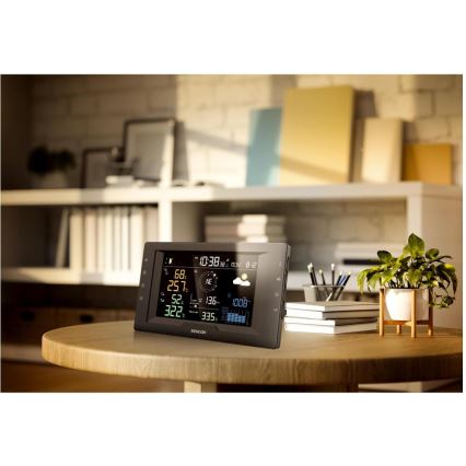 Sencor - Professionaalne ilmajaam värvilise LCD-ekraaniga ja äratusega 5V/1xCR2032 + 3xAA