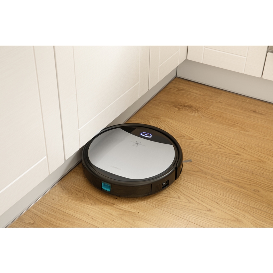 Sencor - Robottolmuimeja koos mopiga 2-ühes 25W 2600 mAh Wi-Fi must/hõbe + pult