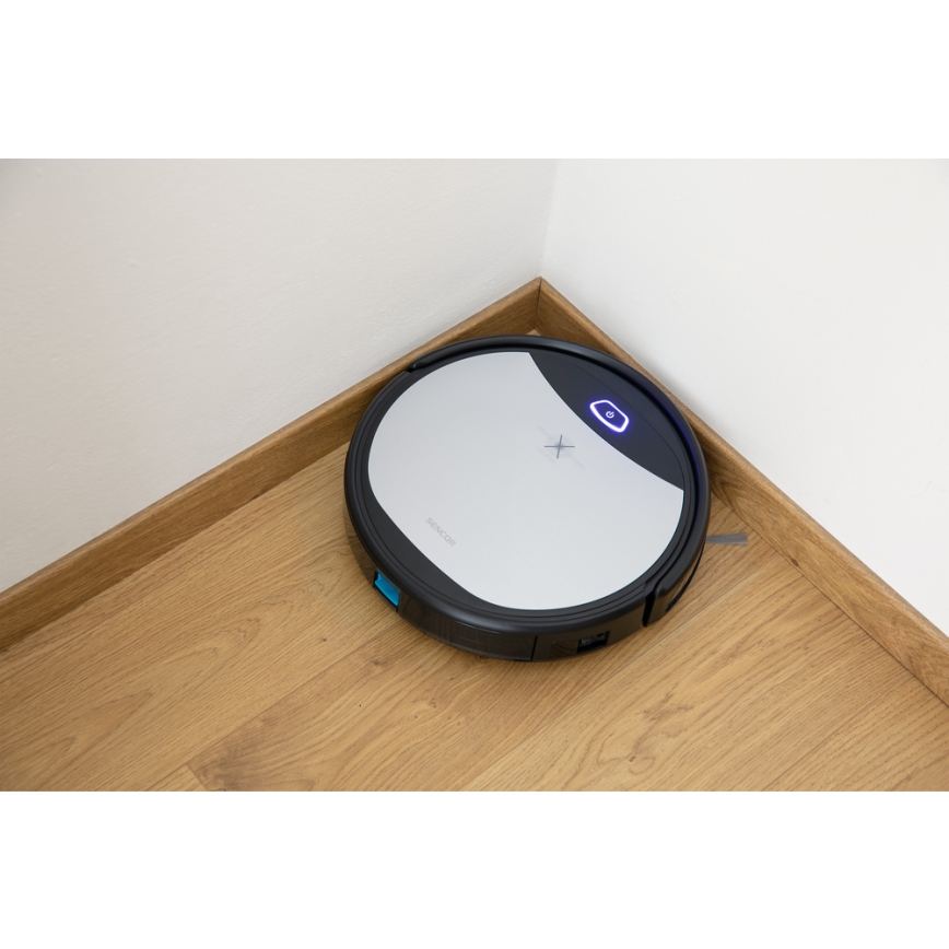Sencor - Robottolmuimeja koos mopiga 2-ühes 25W 2600 mAh Wi-Fi must/hõbe + pult