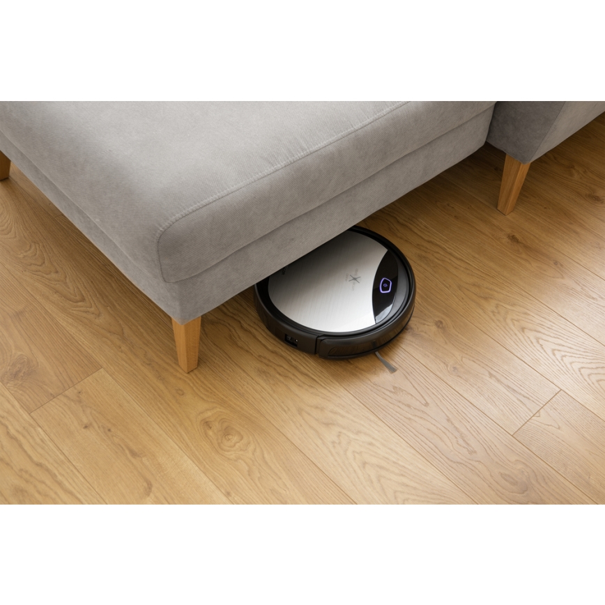 Sencor - Robottolmuimeja koos mopiga 2-ühes 25W 2600 mAh Wi-Fi must/hõbe + pult