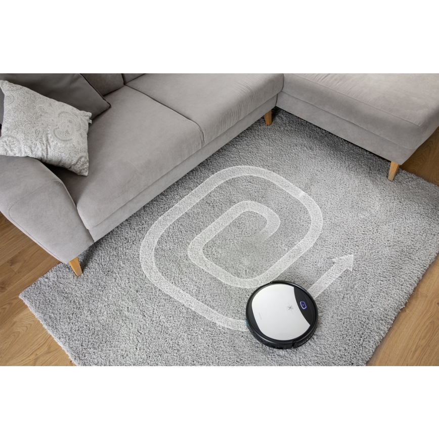 Sencor - Robottolmuimeja koos mopiga 2-ühes 25W 2600 mAh Wi-Fi must/hõbe + pult