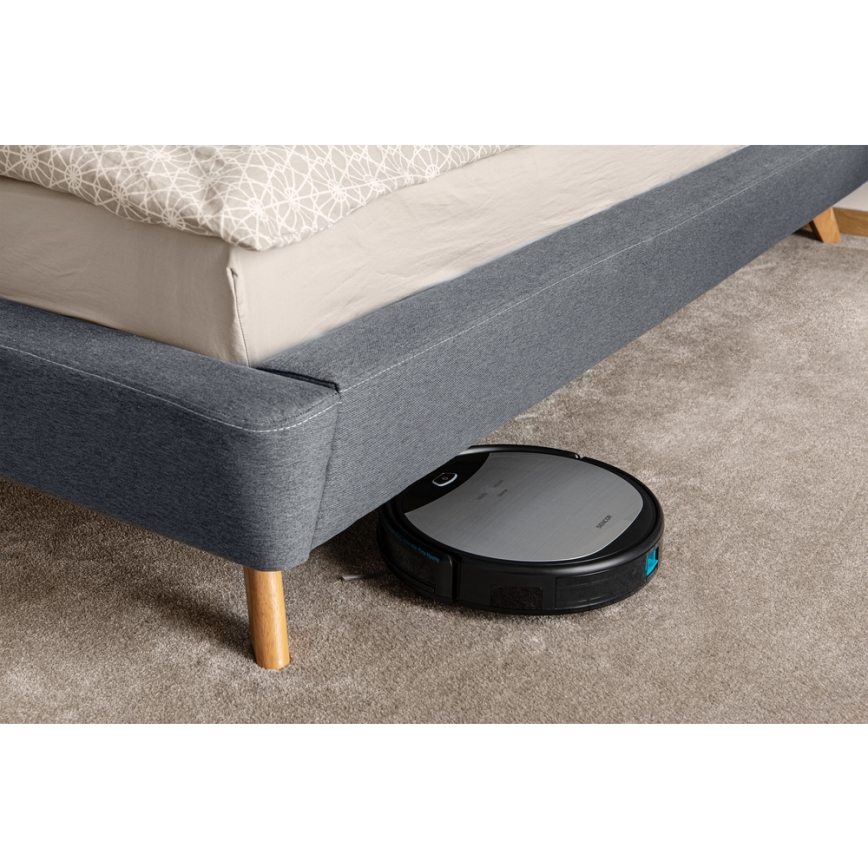Sencor - Robottolmuimeja koos mopiga 2-ühes 25W 2600 mAh Wi-Fi must/hõbe + pult