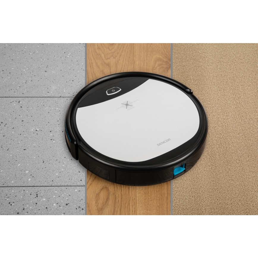 Sencor - Robottolmuimeja koos mopiga 2-ühes 25W 2600 mAh Wi-Fi must/hõbe + pult