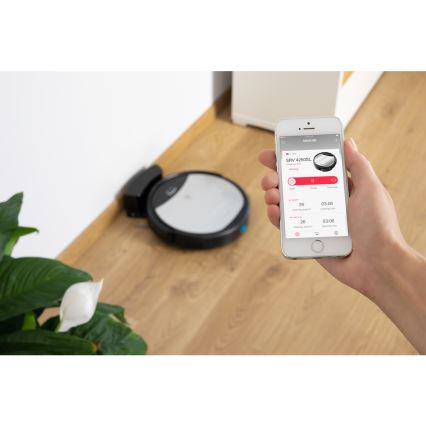 Sencor - Robottolmuimeja koos mopiga 2-ühes 25W 2600 mAh Wi-Fi must/hõbe + pult