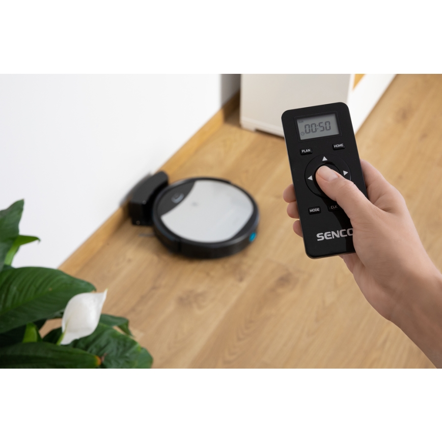 Sencor - Robottolmuimeja koos mopiga 2-ühes 25W 2600 mAh Wi-Fi must/hõbe + pult