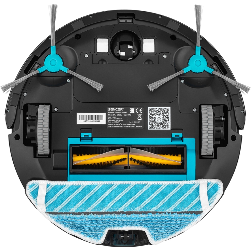 Sencor - Robottolmuimeja koos mopiga 2-ühes 25W 2600 mAh Wi-Fi must/hõbe + pult