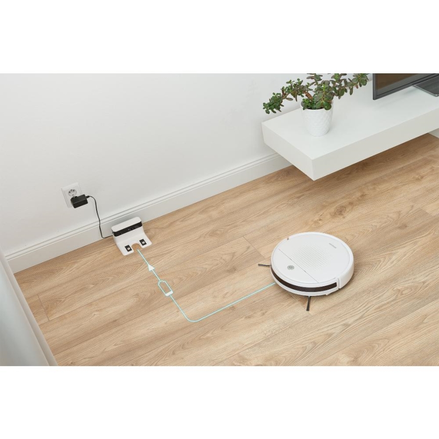 Sencor - Robottolmuimeja mopiga 2in1 18W/1500 mAh valge + kaugjuhtimispult