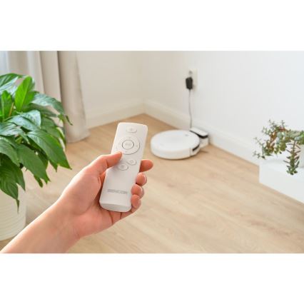 Sencor - Robottolmuimeja mopiga 2in1 18W/1500 mAh valge + kaugjuhtimispult