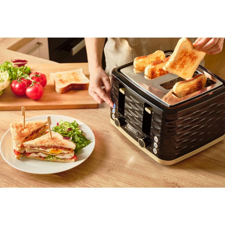 Sencor - Röster nelja avaga 1600W/230V must/beež