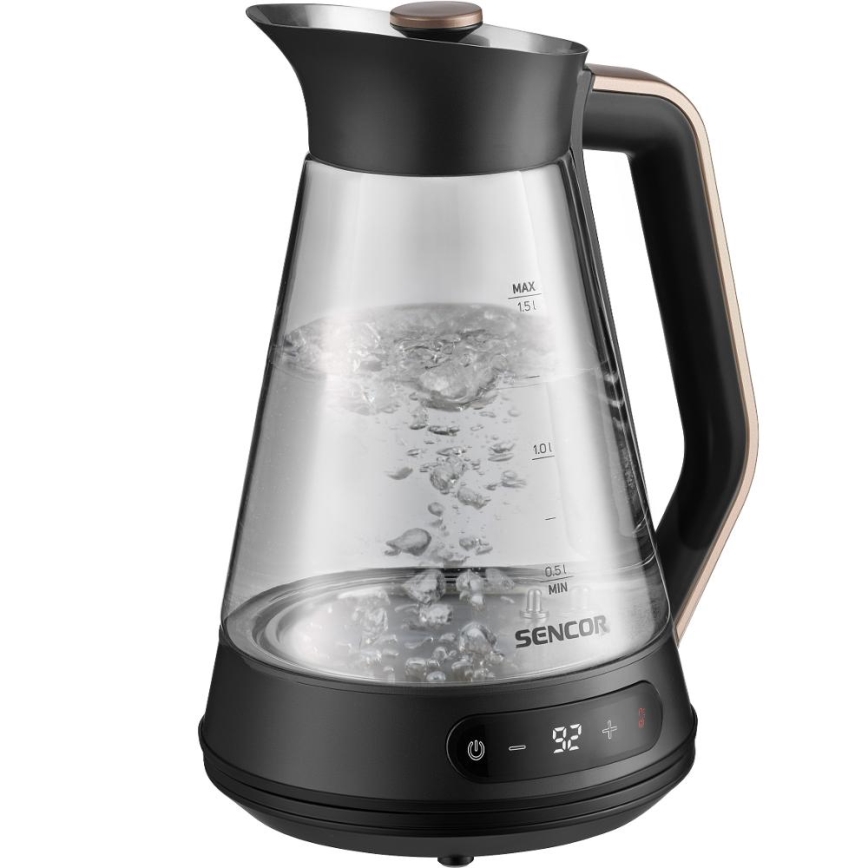 Sencor - Termoregulatsiooniga kiirveekeetja 1,5 l 2150W/230V must/roosakuldne