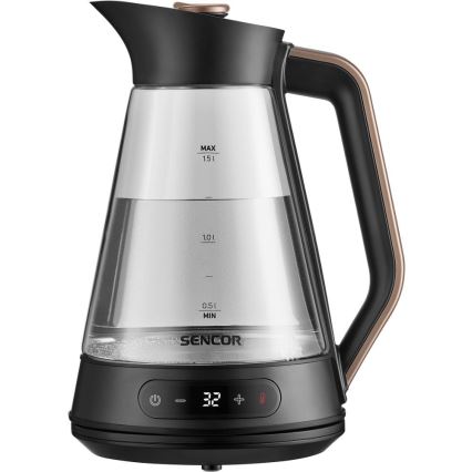 Sencor - Termoregulatsiooniga kiirveekeetja 1,5 l 2150W/230V must/roosakuldne