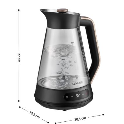 Sencor - Termoregulatsiooniga kiirveekeetja 1,5 l 2150W/230V must/roosakuldne