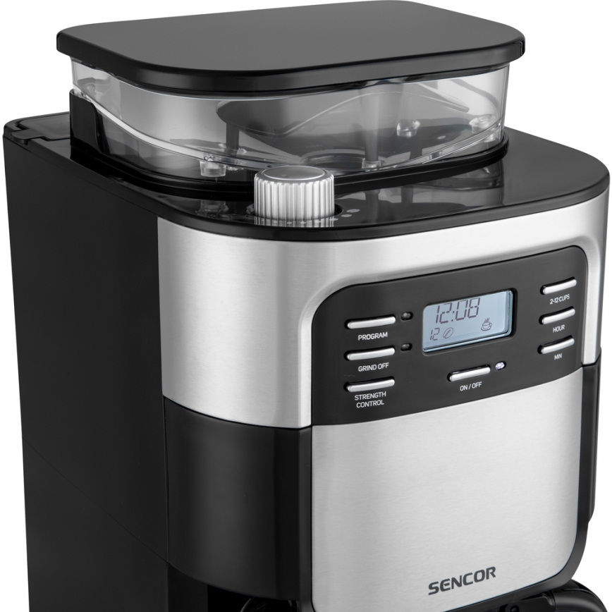 Sencor - Tilkumisfunktsiooniga kohvimasin 1,5 l LCD ekraaniga 900W/230V