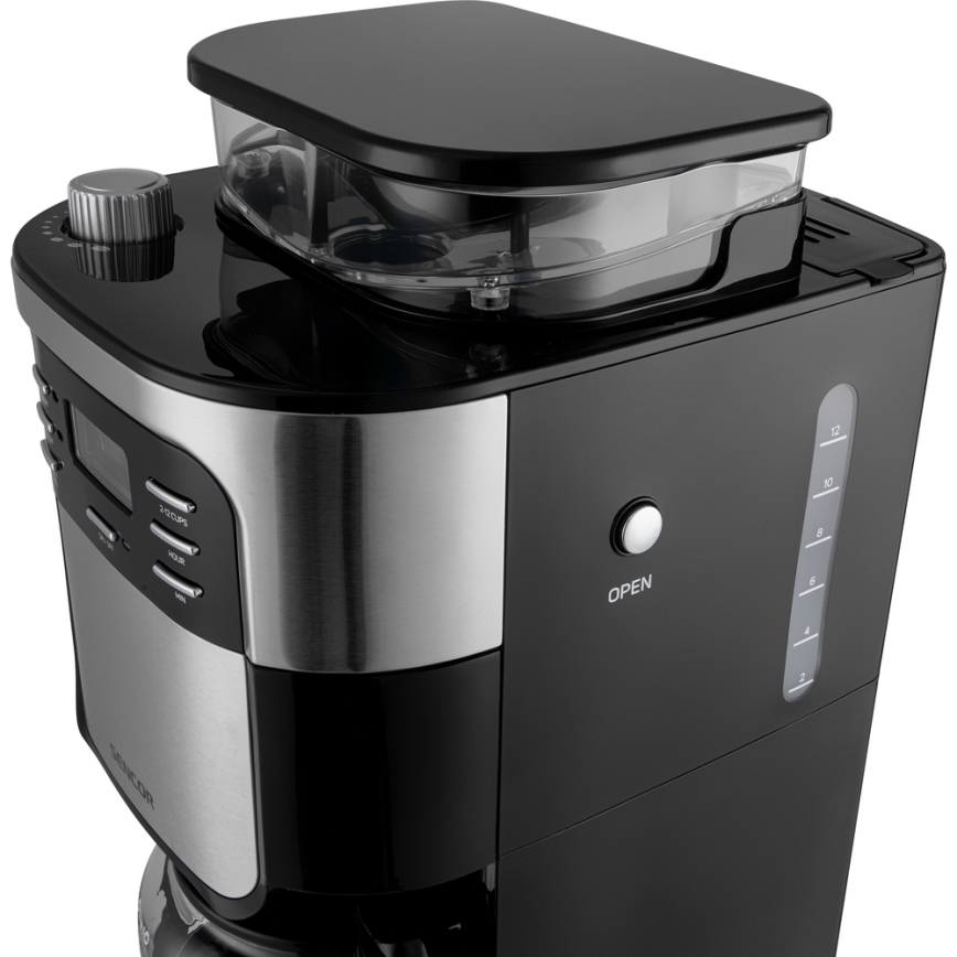 Sencor - Tilkumisfunktsiooniga kohvimasin 1,5 l LCD ekraaniga 900W/230V