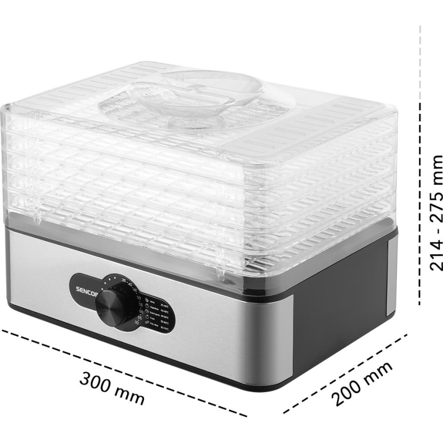 Sencor - Toidukuivati reguleeritava temperatuuriga 700W/230V