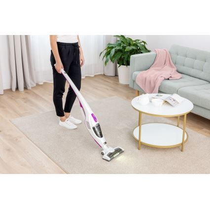 Sencor - Varstolmuimeja koos elektrilise keerleva harjaga 2-ühes 110W/14,8V 2200 mAh valge