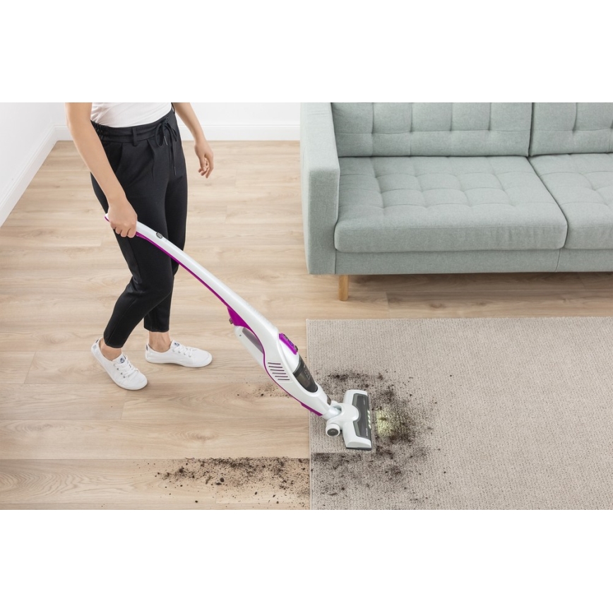 Sencor - Varstolmuimeja koos elektrilise keerleva harjaga 2-ühes 110W/14,8V 2200 mAh valge