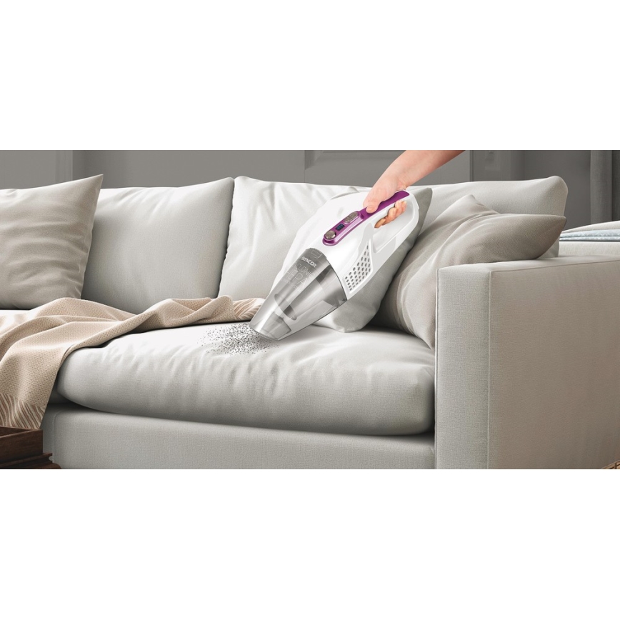 Sencor - Varstolmuimeja koos elektrilise keerleva harjaga 2-ühes 110W/14,8V 2200 mAh valge