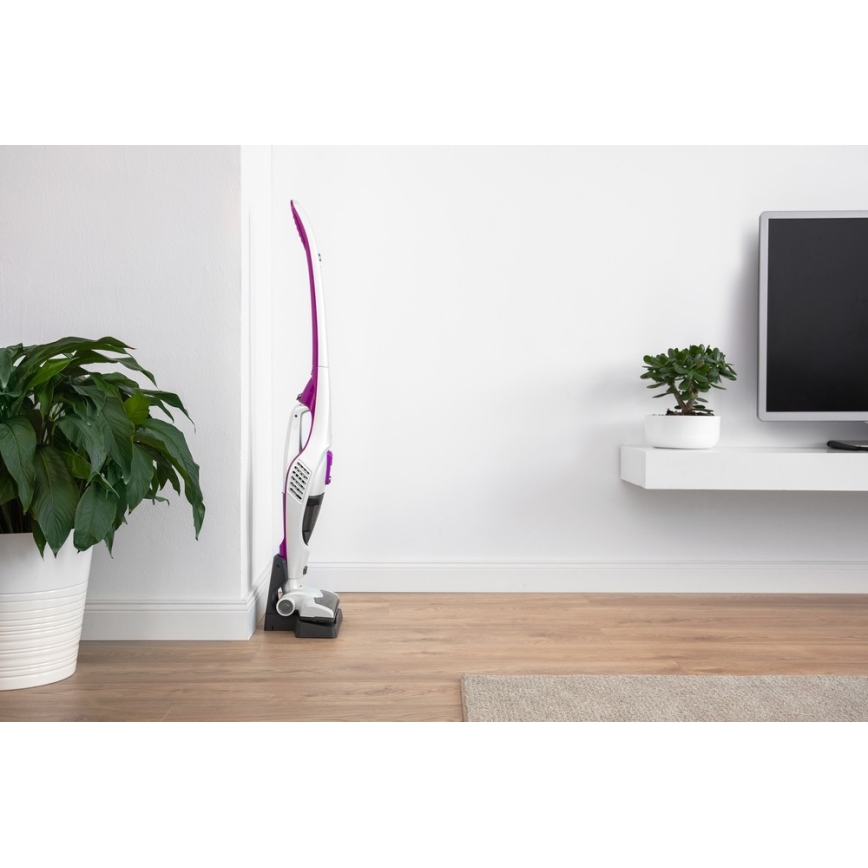 Sencor - Varstolmuimeja koos elektrilise keerleva harjaga 2-ühes 110W/14,8V 2200 mAh valge