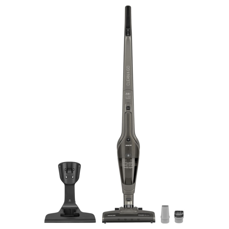 Sencor - Varstolmuimeja koos elektrilise keerleva harjaga 2-ühes 110W/21,6V 2000 mAh hall