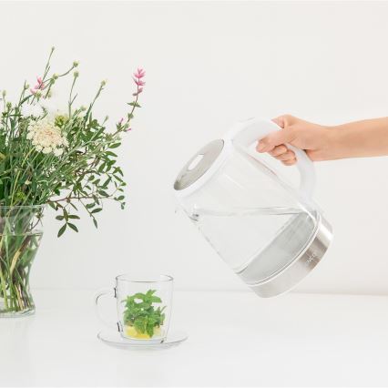 Sencor - Veekeetja termoregulatsiooni ja LED taustvalgustusega 2 l 2200W/230V valge