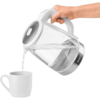 Sencor - Veekeetja termoregulatsiooni ja LED taustvalgustusega 2 l 2200W/230V valge