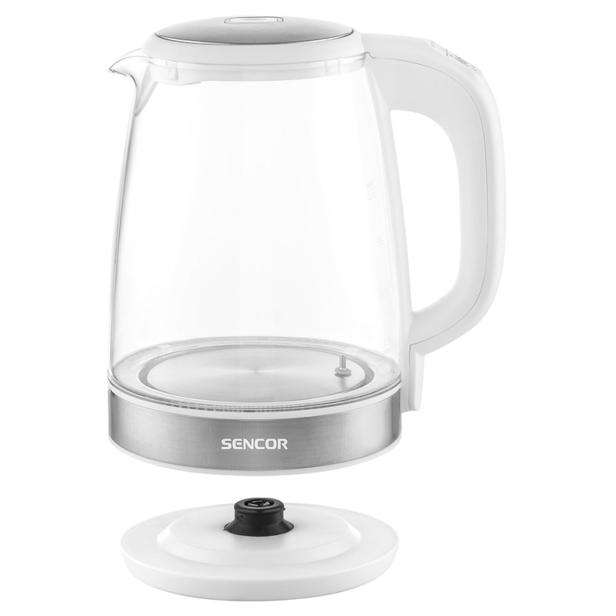 Sencor - Veekeetja termoregulatsiooni ja LED taustvalgustusega 2 l 2200W/230V valge