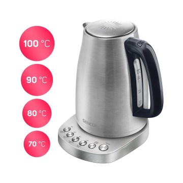 Sencor - Veekeetja termoregulatsiooniga 1,7 l 2200W/230V roostevaba teras