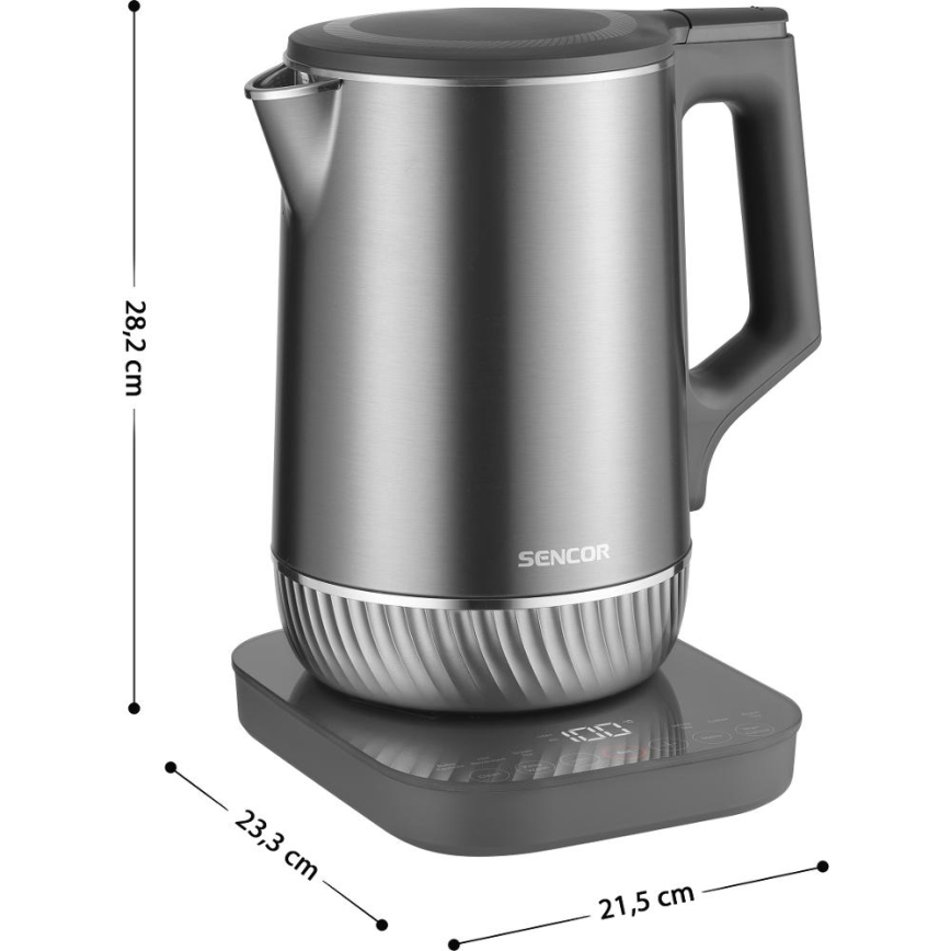 Sencor - veekeetja termoreguleerimisega 1,7 l 1800W/230V roostevaba teras