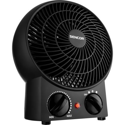 Sencor - Ventilaator kütteelemendiga 1200/2000W/230V must