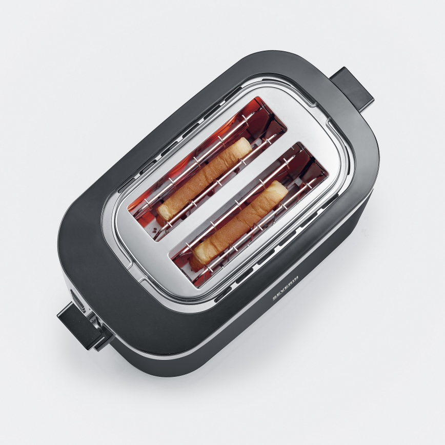 Severin AT 9264 - Kahe avaga röster 800W/230V roostevaba teras/must