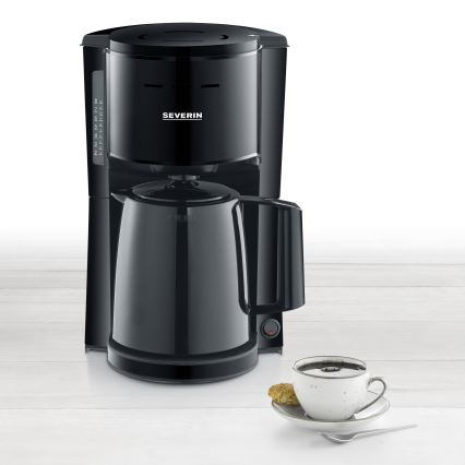 Severin KA 9306 - Kohvimasin termokannuga 1 l 1000W/230V must