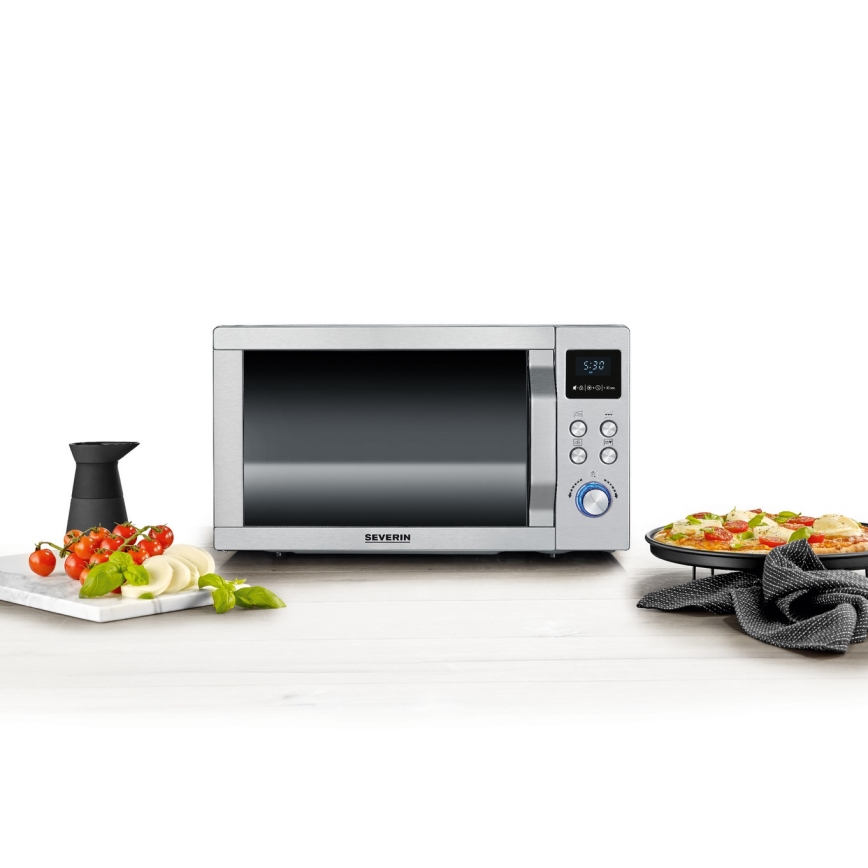 Severin MW 7774 - 3-ühes mikrolaineahi 1950 W/230 V, 25 l, roostevabast terasest