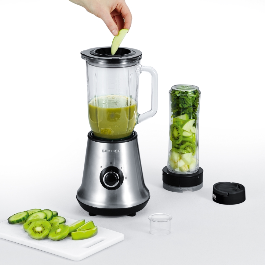 Severin SM 3737 - Lauablender 1 l 500 W/230 V roostevaba teras/must