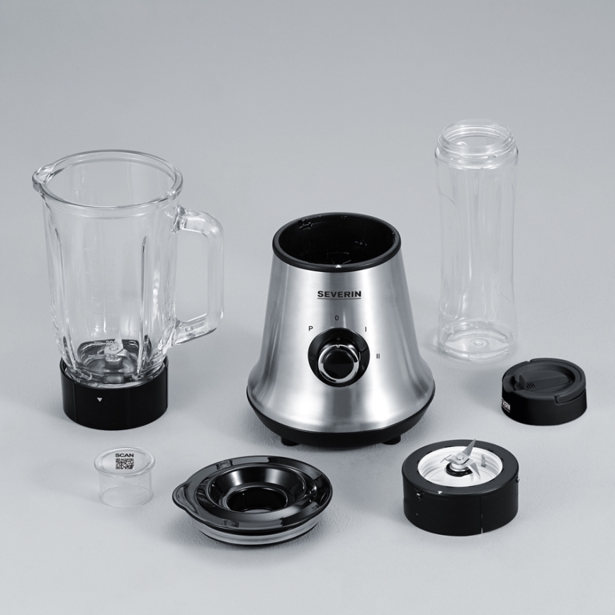 Severin SM 3737 - Lauablender 1 l 500 W/230 V roostevaba teras/must